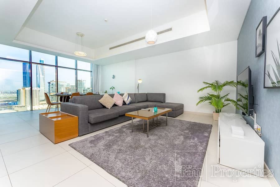 Spacious 2BR+ Maid | Furnished | Canal View