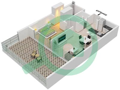 المخططات الطابقية لتصميم الوحدة 1,6 FLOOR GROUND شقة 1 غرفة نوم - ريزيدنسز 6