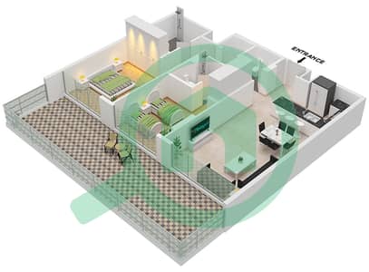 المخططات الطابقية لتصميم الوحدة 2,5 FLOOR GROUND شقة 2 غرفة نوم - ريزيدنسز 6