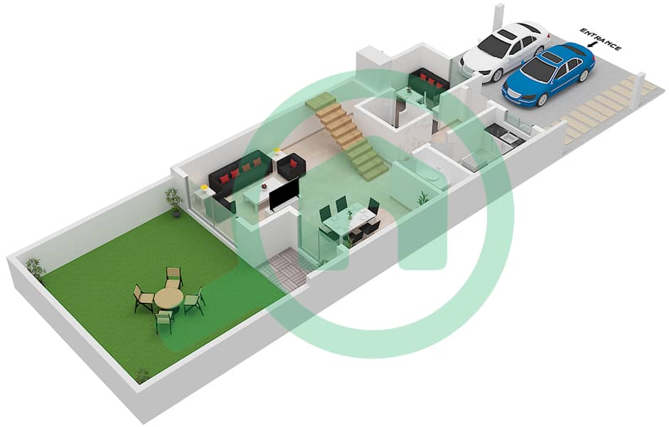 Sanctnary - 3 Bedroom Villa Type A Floor plan Ground Floor interactive3D