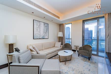 1 Bedroom Apartment for Rent in Downtown Dubai, Dubai - Burj Khalifa and Fountain View | 07 Layout