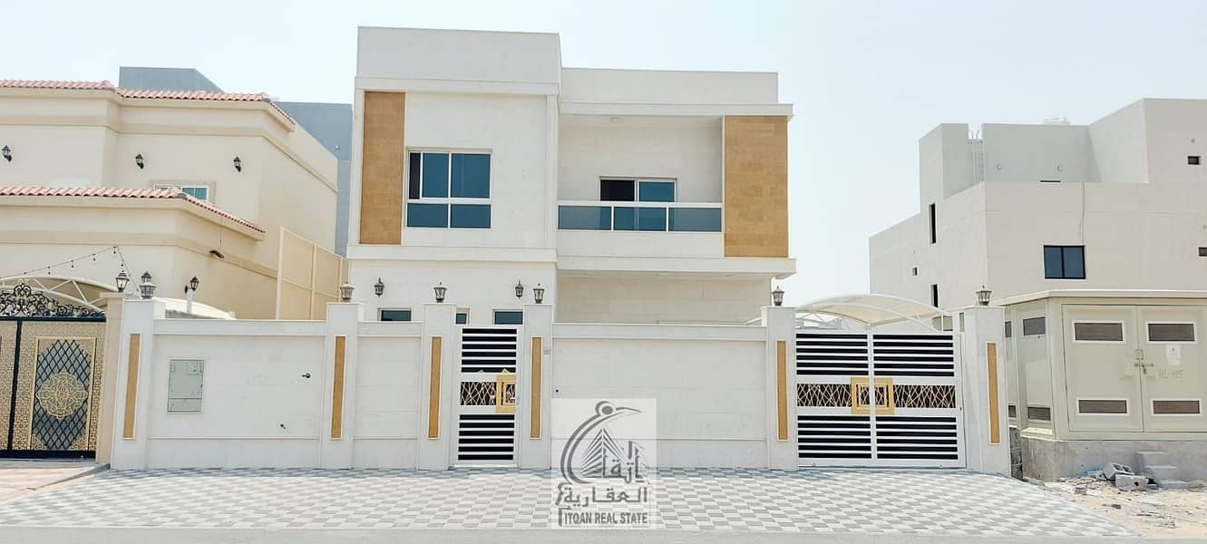 For rent, a villa in Al Zahia area, consisting of 3 rooms, a sitting room, a hall, and a maid’s room