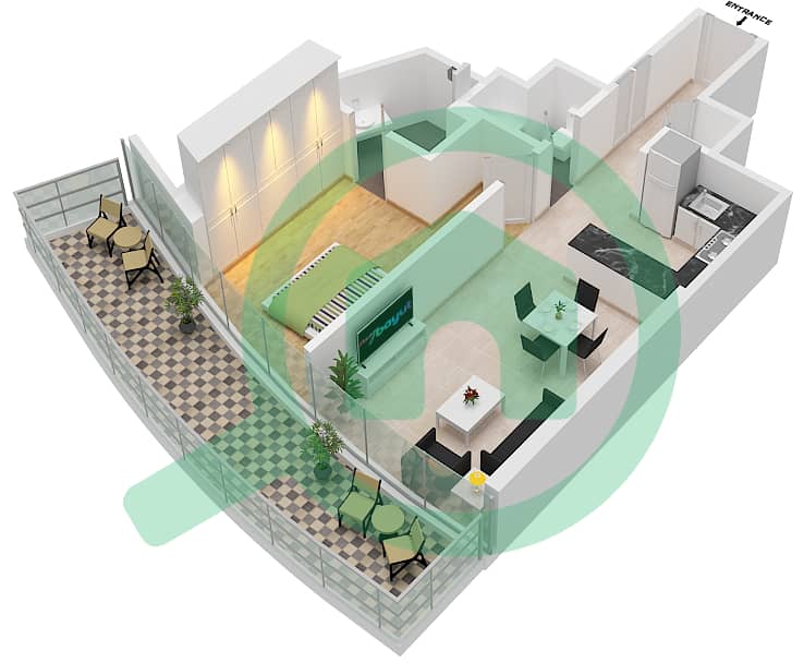 Altitude de GRISOGONO - 1 Bedroom Apartment Unit 10 FLOOR 3 Floor plan Unit 10 Floor 3 interactive3D