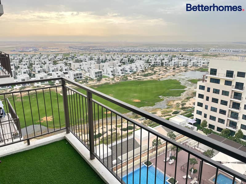 位于迪拜南部街区，艾玛尔南区，高尔夫景观高层豪华住宅 2 卧室的公寓 80000 AED - 8797587