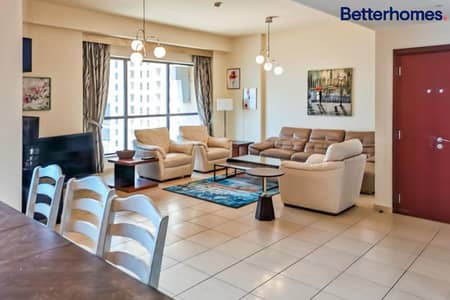 3 Bedroom Flat for Rent in Jumeirah Beach Residence (JBR), Dubai - Luxury 3-Bed | Furnished | Sea & Palm Views