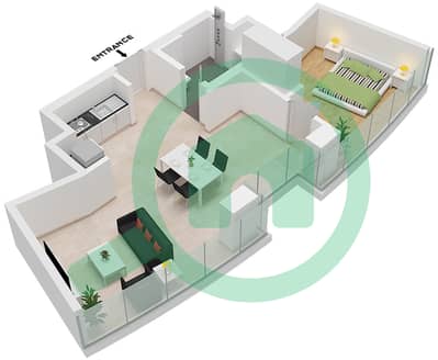 المخططات الطابقية لتصميم النموذج / الوحدة A / UNIT 4, 6 FLOOR 36-42 شقة 1 غرفة نوم - أوبرا جراند