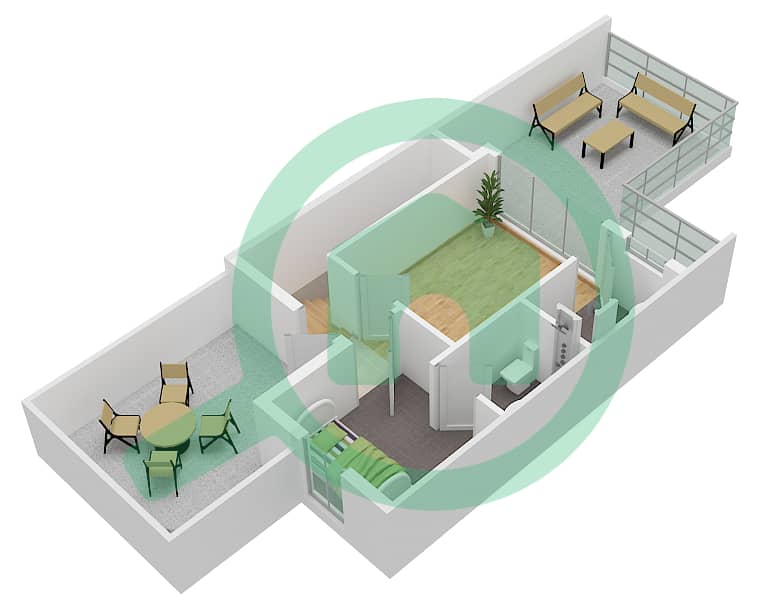 المخططات الطابقية لتصميم النموذج 5A-M تاون هاوس 5 غرف نوم - سانتوريني Roof interactive3D
