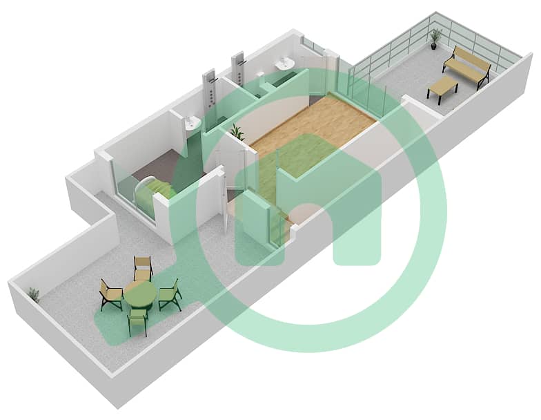 圣托里尼别墅 - 4 卧室联排别墅类型5A-E戶型图 Roof interactive3D