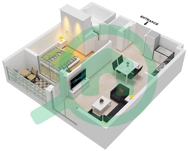 Type 1 Unit 05,06 Floor 02-06
Type 1A Unit 03,04 Floor 01