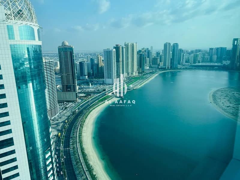 Spacious 3bhk | Corniche  View | Bright kitchen | Parking free | AC Chiller free | Maids Room