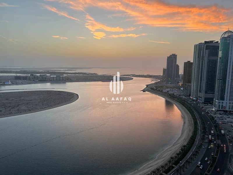 New Tower spacious 2bhk | AC Chiller free | Parking free | Corniche View | Both Master Bedrooms