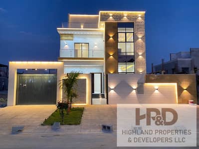 6 Bedroom Villa for Sale in Al Helio, Ajman - For sale, a villa from the owner directly opposite Al Hamidiya Park and behind the mosque, two floors and a roof with a large interior area, modern finishing.