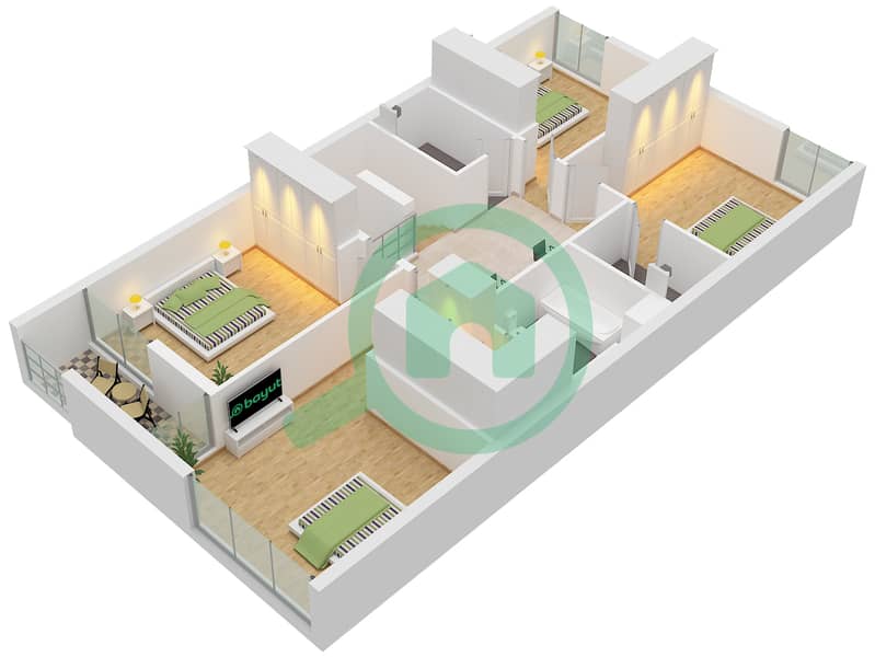 Sequoia - 4 Bedroom Townhouse Type A1 Floor plan First Floor interactive3D