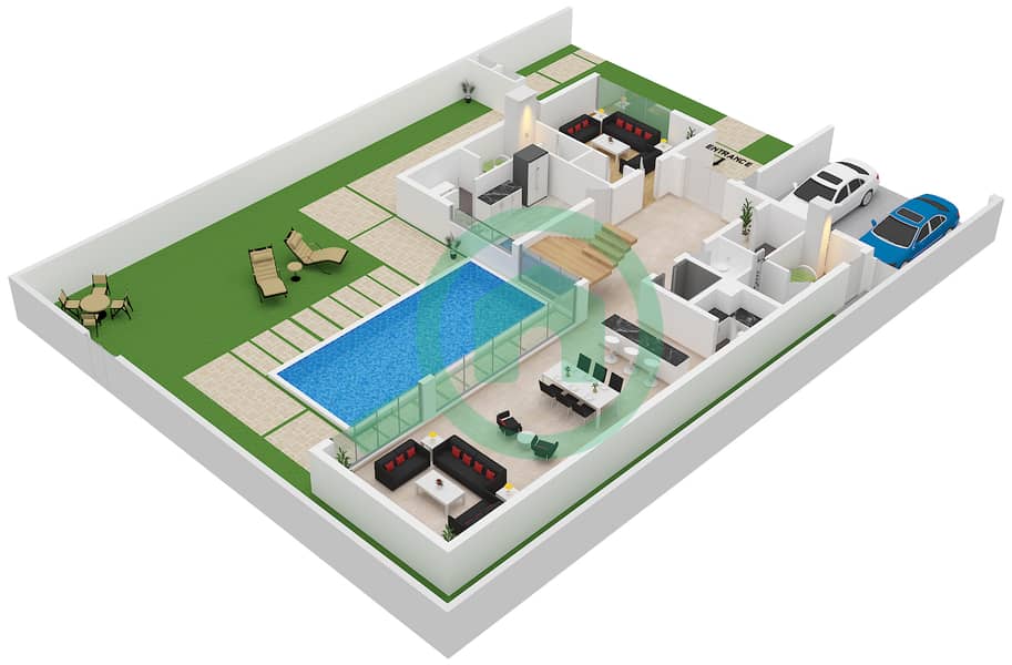 Sequoia - 5 Bedroom Villa Type A Floor plan Ground Floor interactive3D