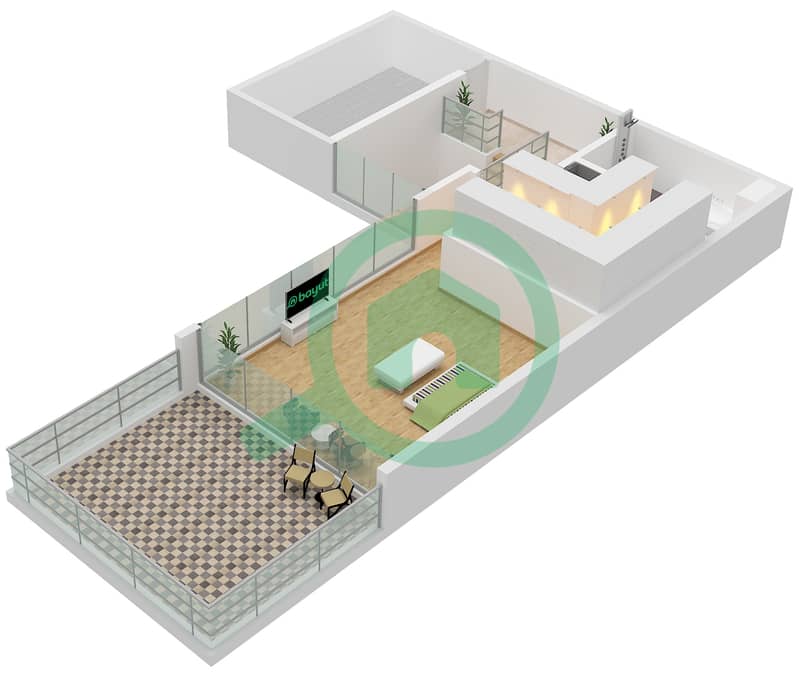 المخططات الطابقية لتصميم النموذج A فیلا 5 غرف نوم - سيكويا Second Floor interactive3D