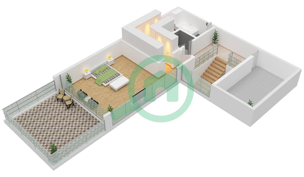 红豆杉区 - 5 卧室别墅类型1-B戶型图 Second Floor interactive3D
