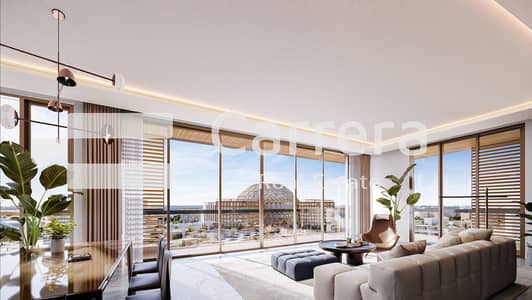 世博城， 迪拜 1 卧室单位待售 - 3 bedroom view - Sky Residences. jpg