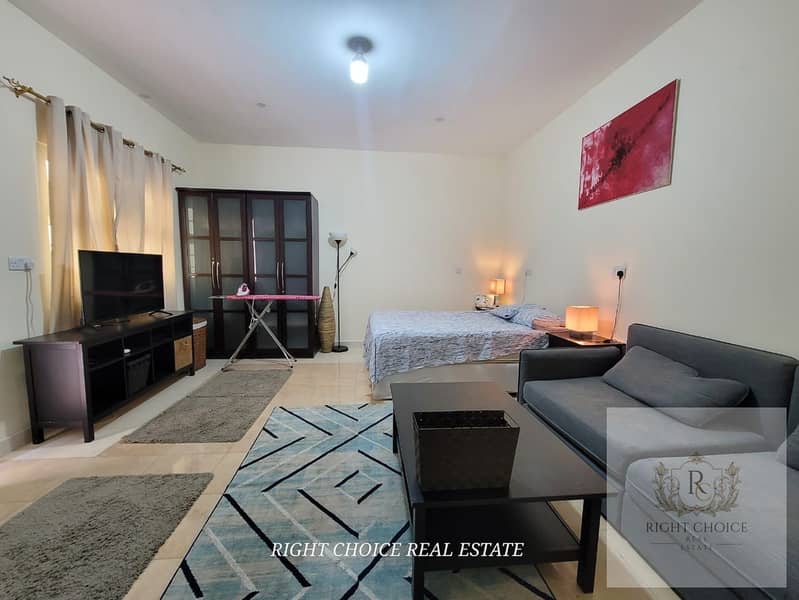 HOT OFFER!! Stunning Fully Furnished Studio With Private Entrance / Separate Kitchen / Monthly 3200 / Nice Full Washroom / Well Finishing / Walking Distance from Lulu Forsan Mall / in Khalifa city A