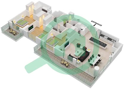 卡斯顿豪华公寓 - 3 卧室公寓类型／单位A3,A4 / UNIT 5,8,9戶型图