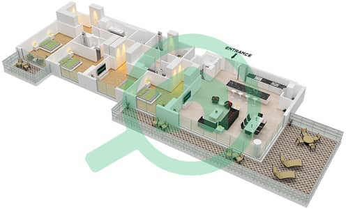 卡斯顿豪华公寓 - 4 卧室公寓类型／单位A1 / UNIT 4 FLOOR 14戶型图