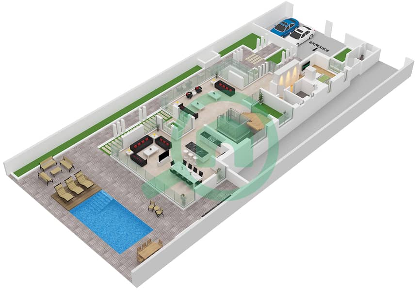 Utopia - 5 Bedroom Villa Type/unit V55-U / UNIT E713F Floor plan Ground Floor interactive3D