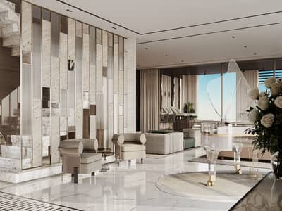 شقة 4 غرف نوم للبيع في دبي مارينا، دبي - Living and stairs 4. png