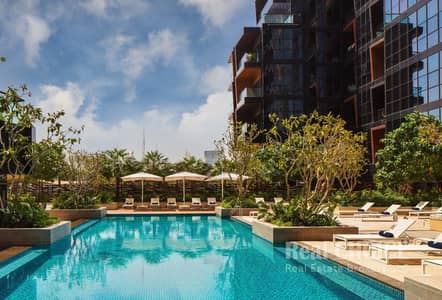 迪拜湾， 迪拜 3 卧室酒店式公寓待租 - Sunglo M Swimming Pool with Burj View. jpg