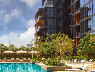 迪拜湾， 迪拜 2 卧室酒店式公寓待租 - Sunglo M Swimming Pool with Burj View. jpg