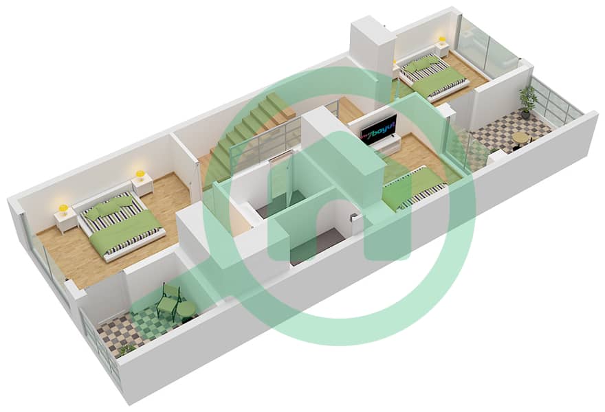 Silver Springs - 5 Bedroom Villa Type/unit TH20-M-L / UNIT A828F Floor plan Th20-M-L / Unit A828F First Floor interactive3D