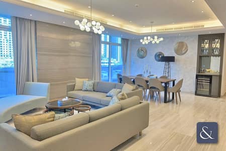 4 Bedroom Flat for Rent in Dubai Marina, Dubai - Four Bedroom | Furnished | Marina View