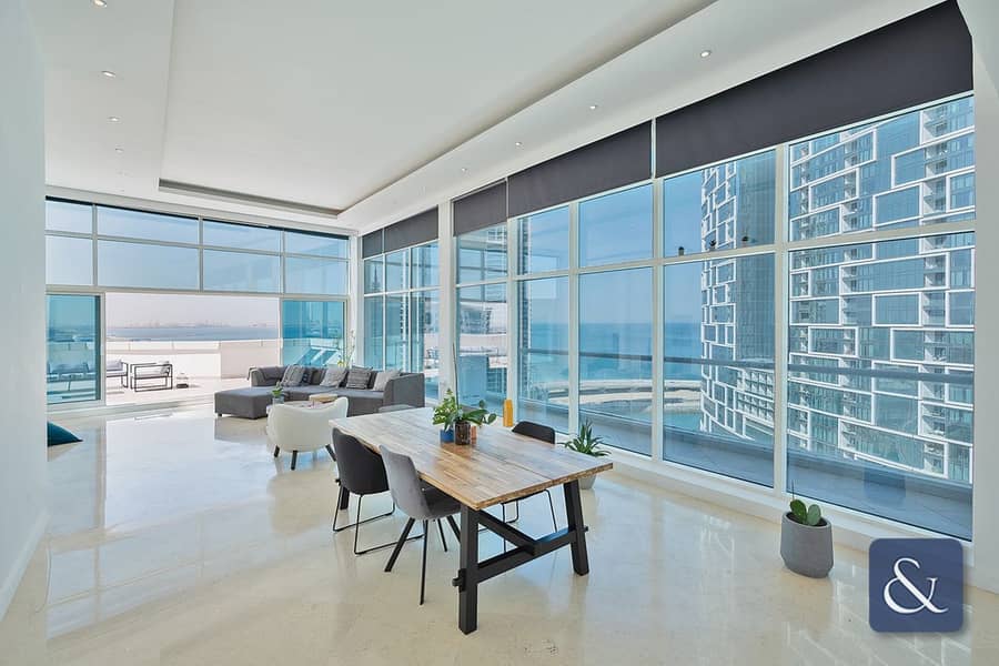 位于迪拜码头，多拉海湾 3 卧室的顶楼公寓 6800000 AED - 8537258
