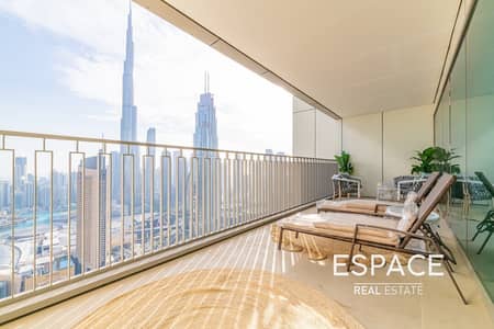 3 Bedroom Apartment for Rent in Za'abeel, Dubai - Panoramic Burj + Fountain View | Upgraded