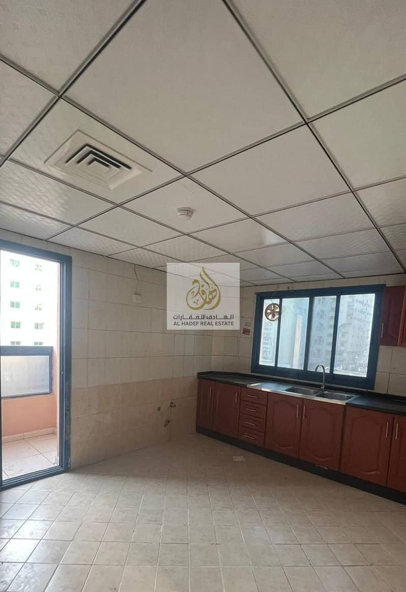 For annual rent in Ajman, exclusive week offer, a room and a hall are available, two rooms and a hall with a balcony with 2 bathrooms in Al Nuaimiya 2
