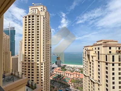 2 Bedroom Flat for Rent in Jumeirah Beach Residence (JBR), Dubai - Partial Sea View | High Floor | Ready to move in