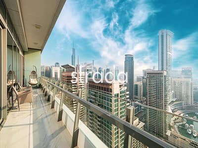 3 Bedroom Flat for Rent in Dubai Marina, Dubai - Full Marina View | High Floor | Stylish Furniture