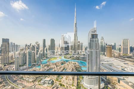 2 Bedroom Flat for Rent in Downtown Dubai, Dubai - High Floor | Full Burj Khalifa and Fountain View