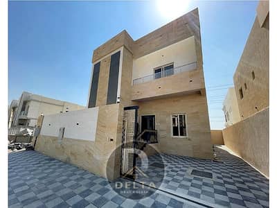 Villa for rent, first inhabitant, stone facade, 3 floors, 6 rooms, super deluxe finishing, ready to move in, opposite Rahmaniyah, Sharjah