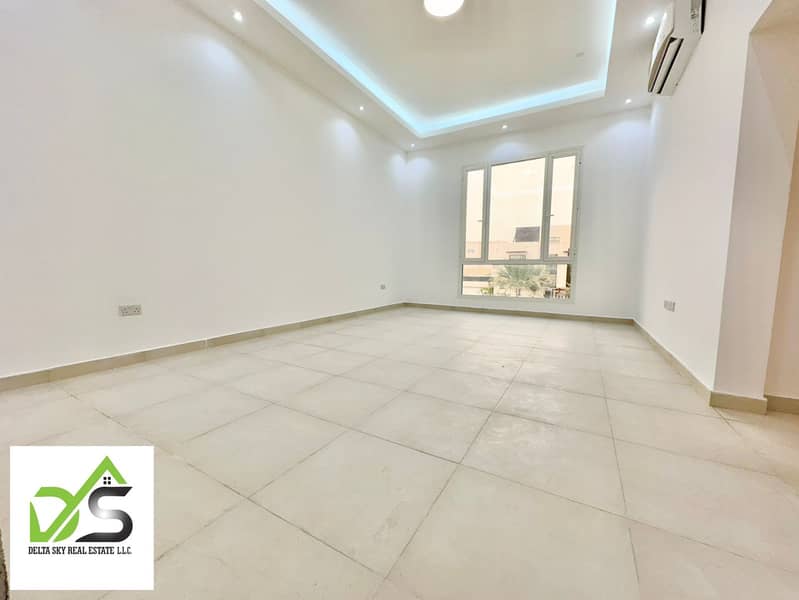 Seize the opportunity to occupy a wonderful apartment with three bedrooms, a huge hall, and 3 bathrooms in Shakhbout City, near the market, with an annual rent of 80,000 dirhams.