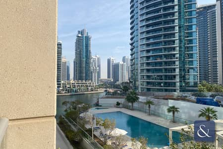 1 Bedroom Flat for Rent in Dubai Marina, Dubai - Pool and Partial Marina Views | 1Bedroom
