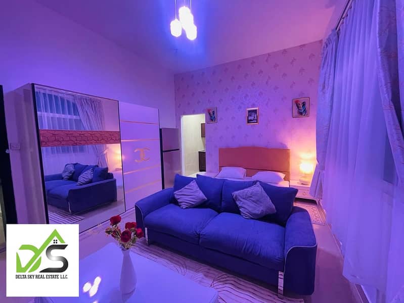 For rent, the first studio furnished residence is excellent in the city of Shakhbot, monthly inclusive