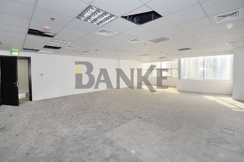 Fitted office with lake view facing Jumeirah Island..