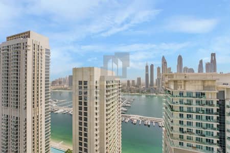 1 Bedroom Apartment for Rent in Dubai Harbour, Dubai - Branded Furnishings | High Floor | Marina View
