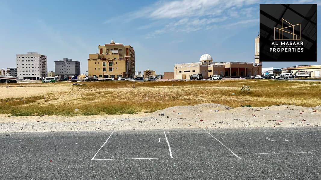 For sale land in Ajman Al Jurf, an area of 6700 feet ground license and 6 and stay residential commercial at an excellent price close to a mosque
