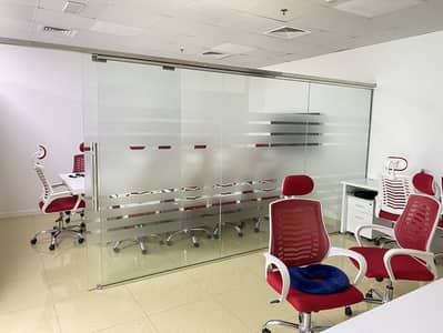 Office for Rent in Business Bay, Dubai - Furnished office with partition near metro