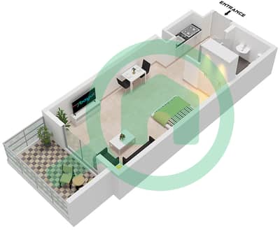 Резиденция Тараф 1 - Апартамент Студия планировка Тип/мера 2B / 2 FLOOR 2-5