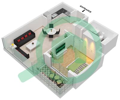 Creek Rise 1 Tower - 1 Bedroom Apartment Unit 2 FLOOR 18-36 Floor plan