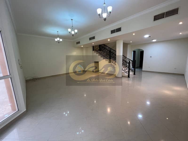 SEMI AWAY FROM FLY PATH l SPACIOUS VILLA 4 BEDROOMS l MAID ROOM l PRIVATE ENTRNCE l PVT PARKING l SHARING POOL AED 150,000