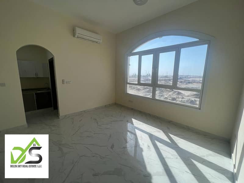 For rent a wonderful studio in the city of South Al Shamkha, next to the mall, monthly