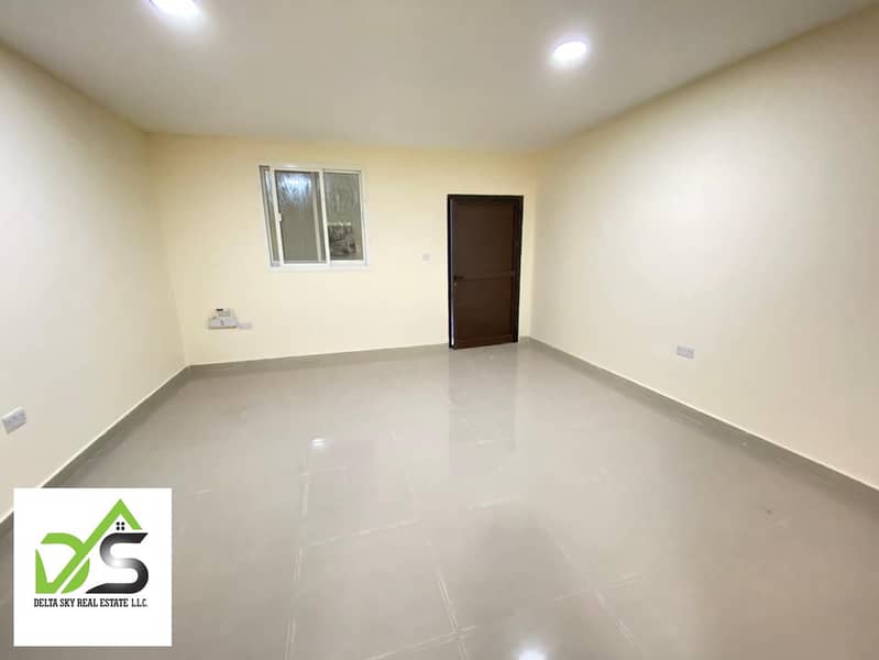 For rent an excellent studio with a private entrance in Shakhbout City, next to Fresh and More, monthly