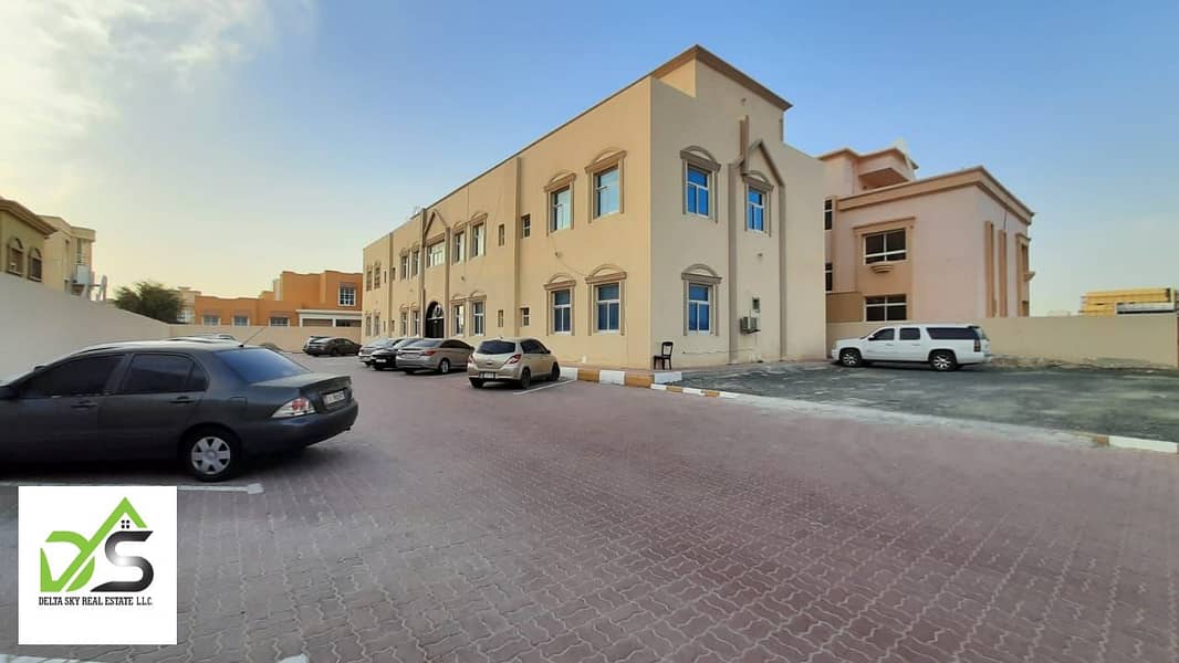 For rent an excellent ground floor studio in Shakhbout City, next to Karm Al Sham, monthly